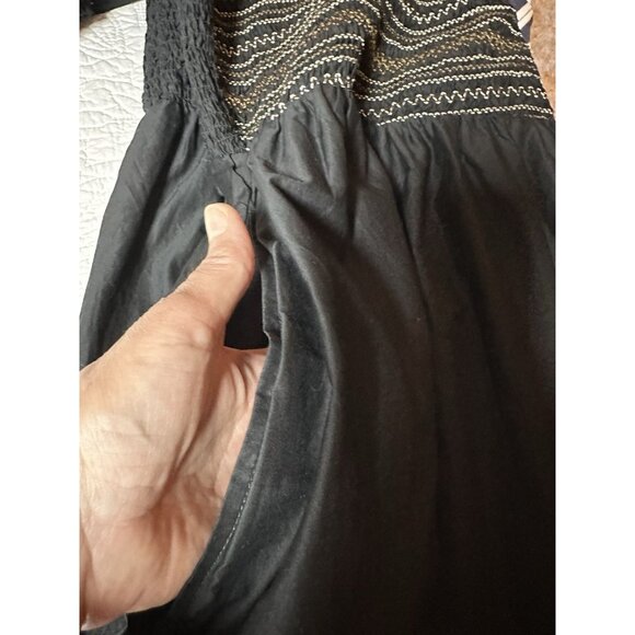 NWOT Old Navy 4X Puff Sleeve Midi Dress Black Smocked with Pockets - Picture 12 of 13